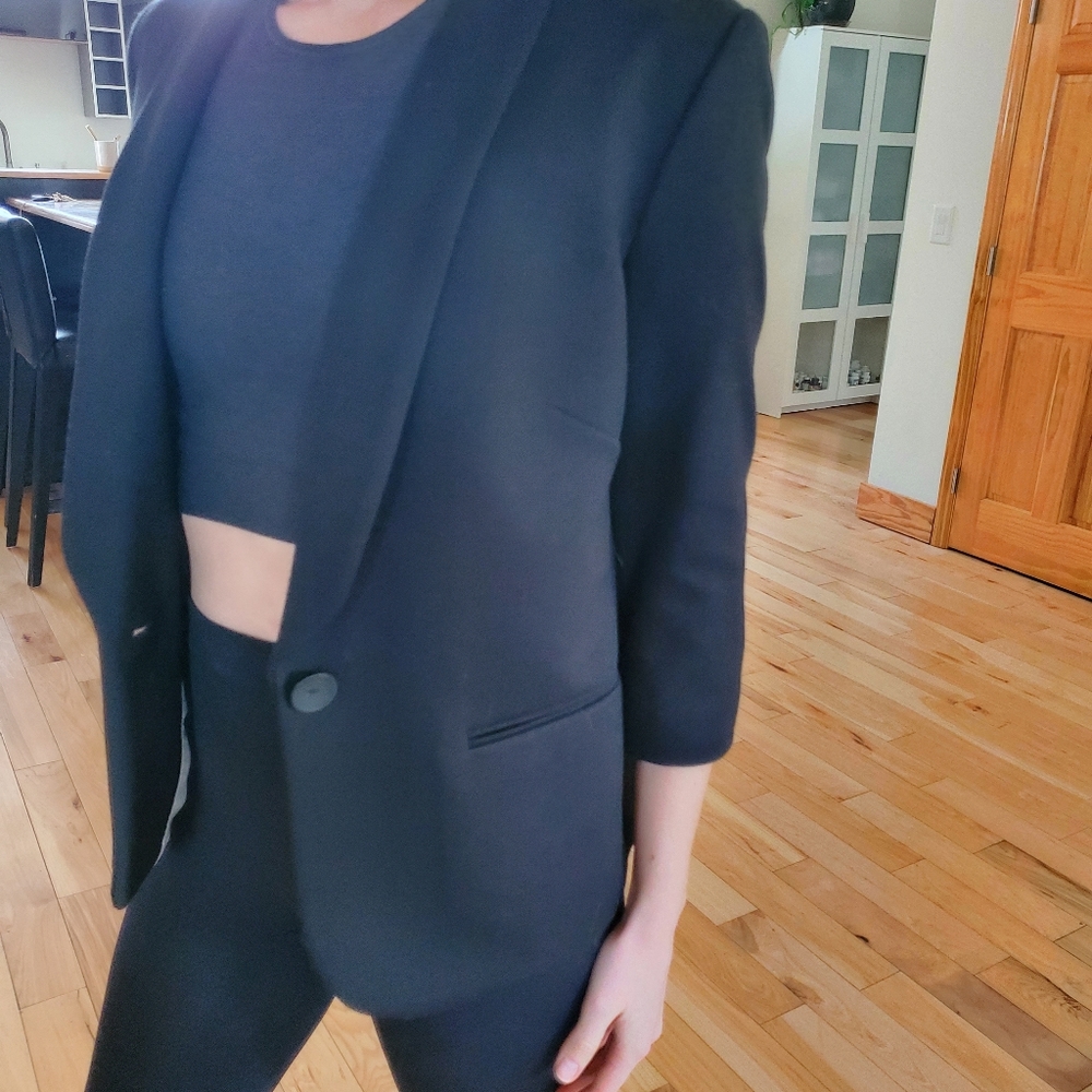 James Jeans Shrunken Tuxedo Black Ponte size M